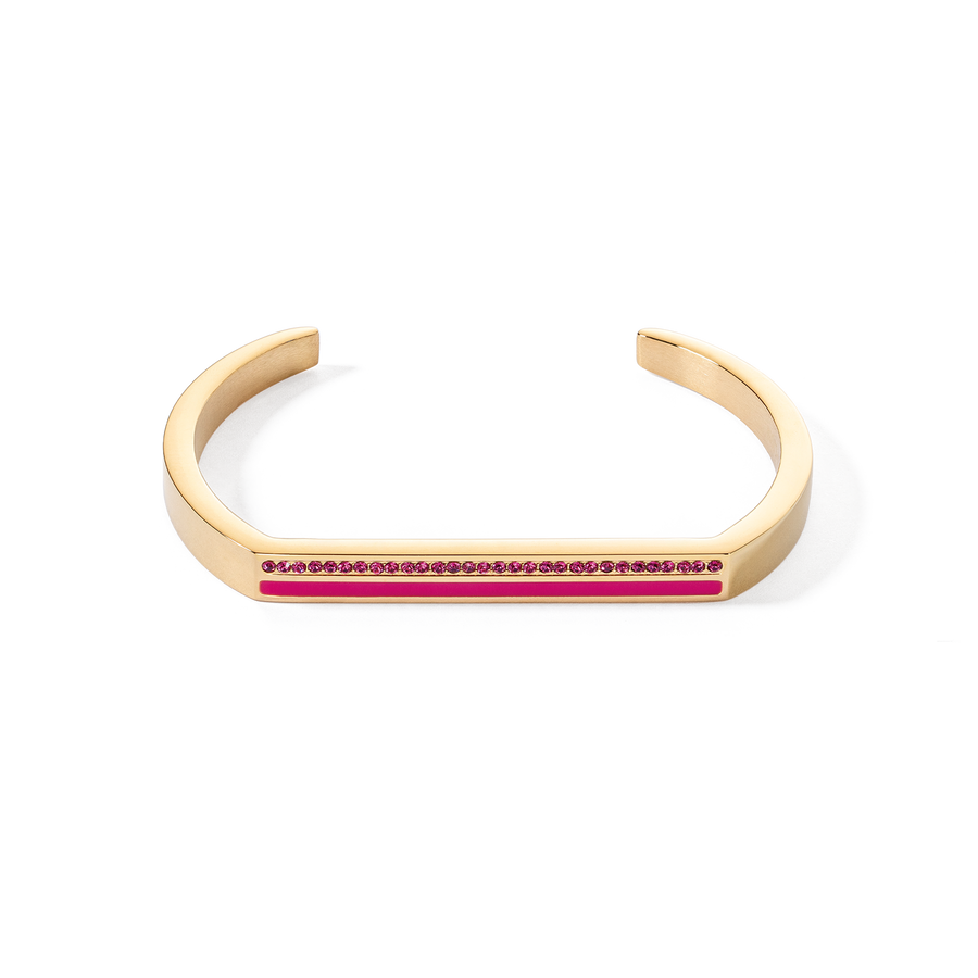 Bracciale Cuff Square Stripes oro-rosa