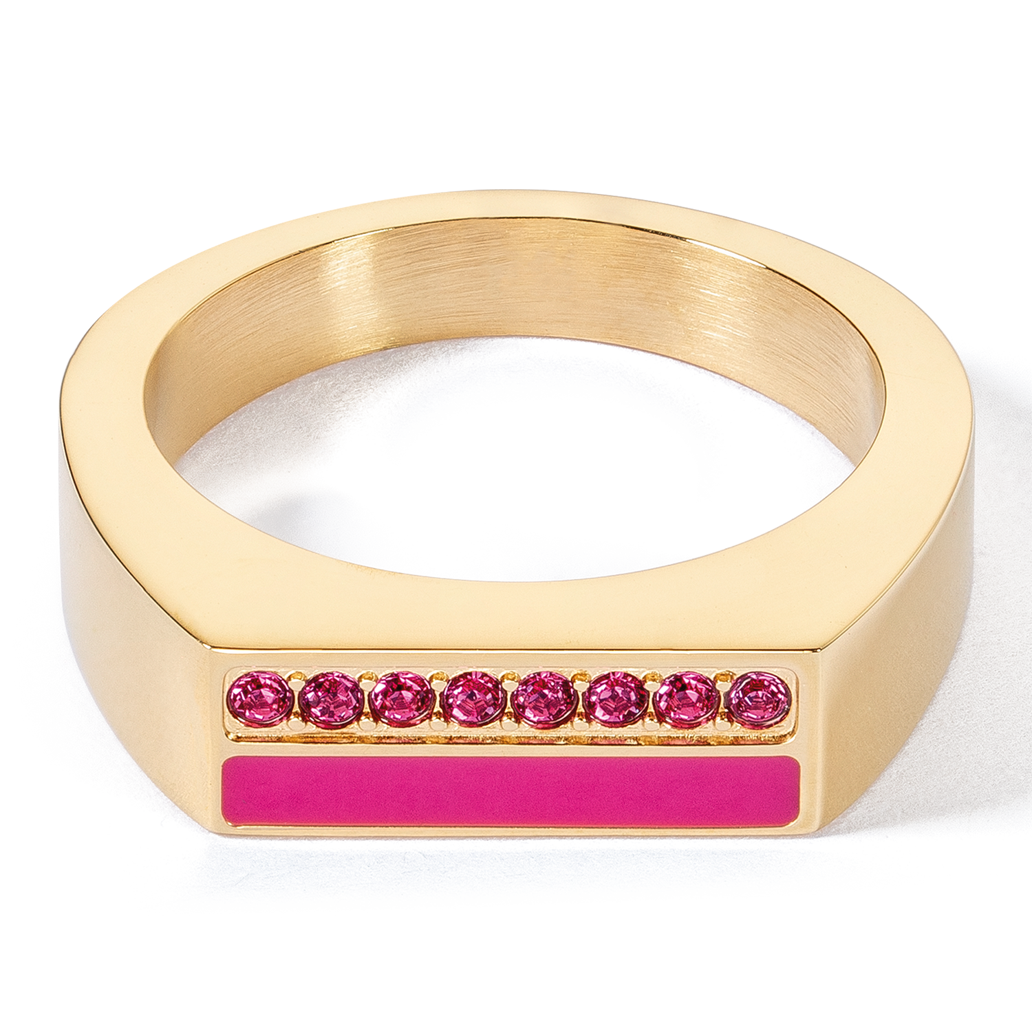 Anello Square Stripes oro-rosa