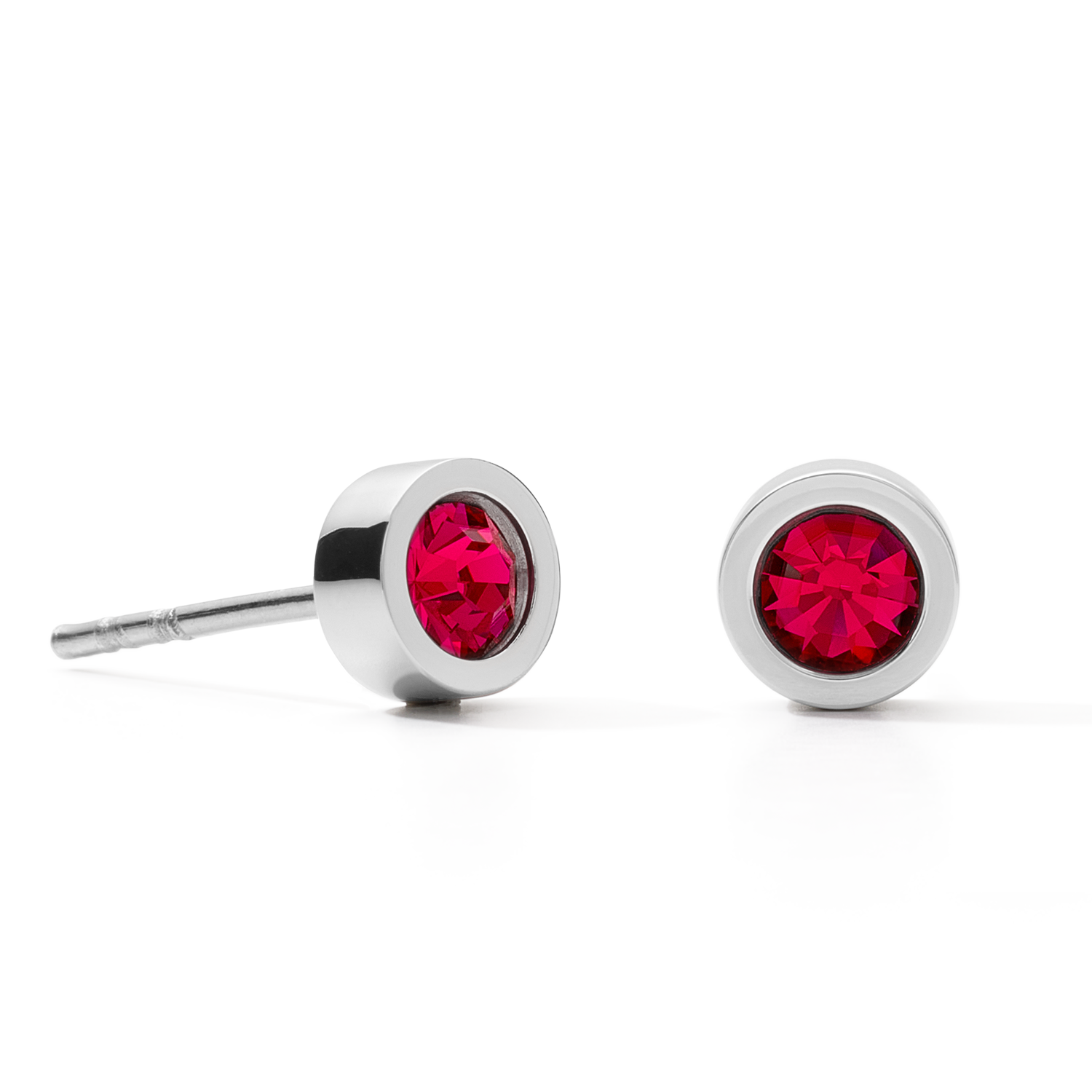 Orecchini Sparkling Dot argento-rosso