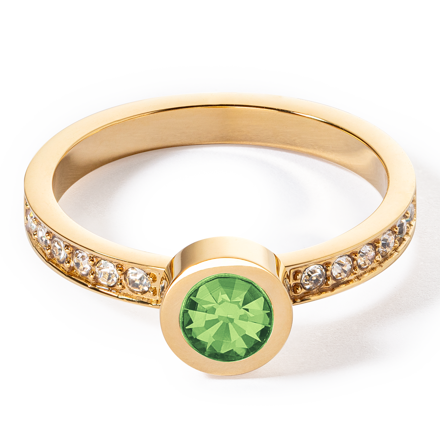 Anello Sparkling Dots oro-verde