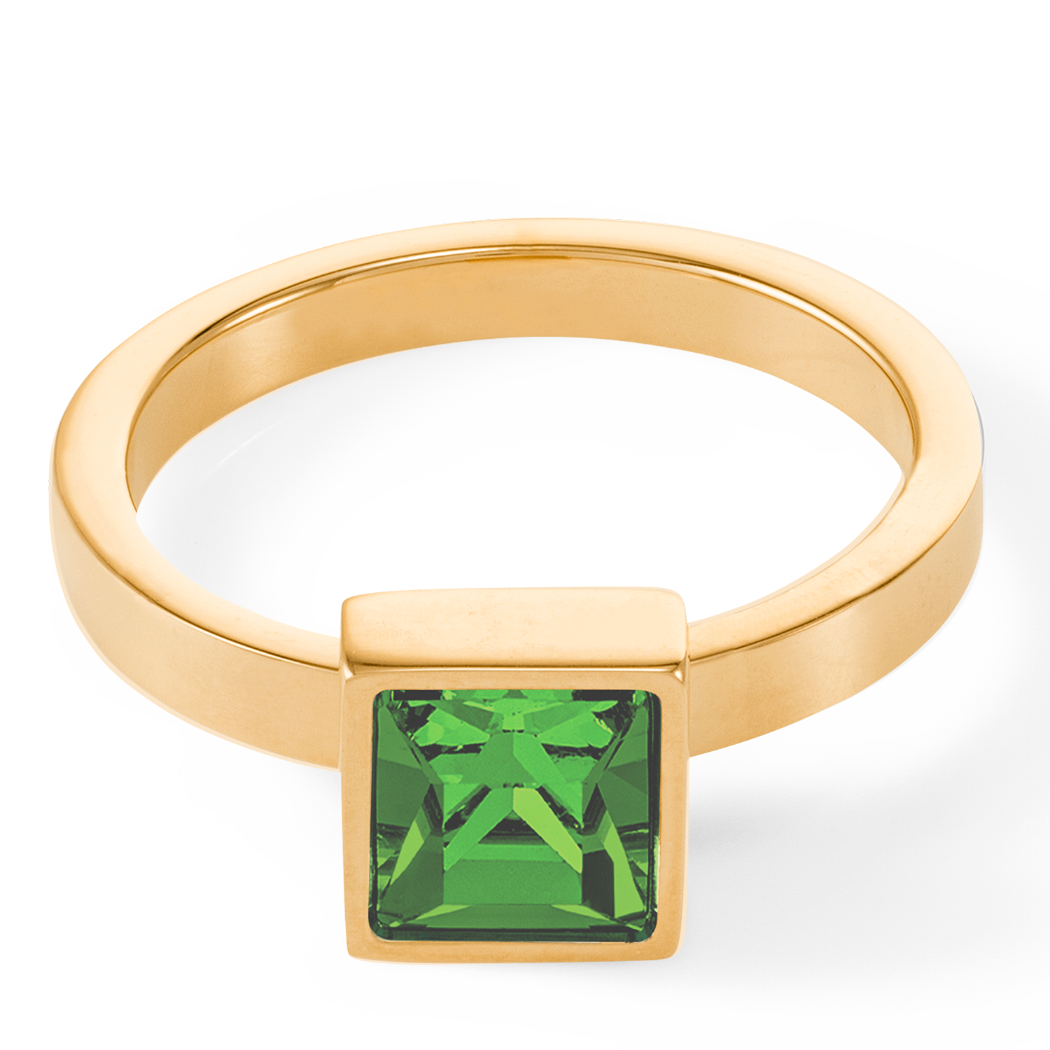 Anello Brilliant Square big oro-verde