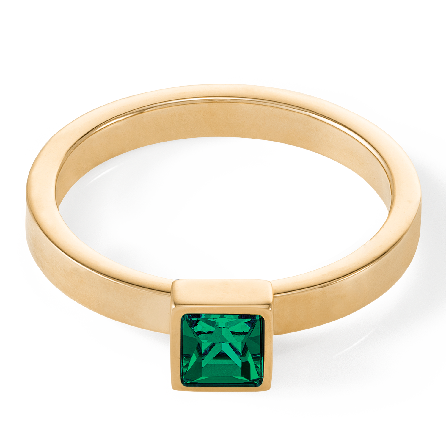 Anello Brilliant Square small oro-verde scuro