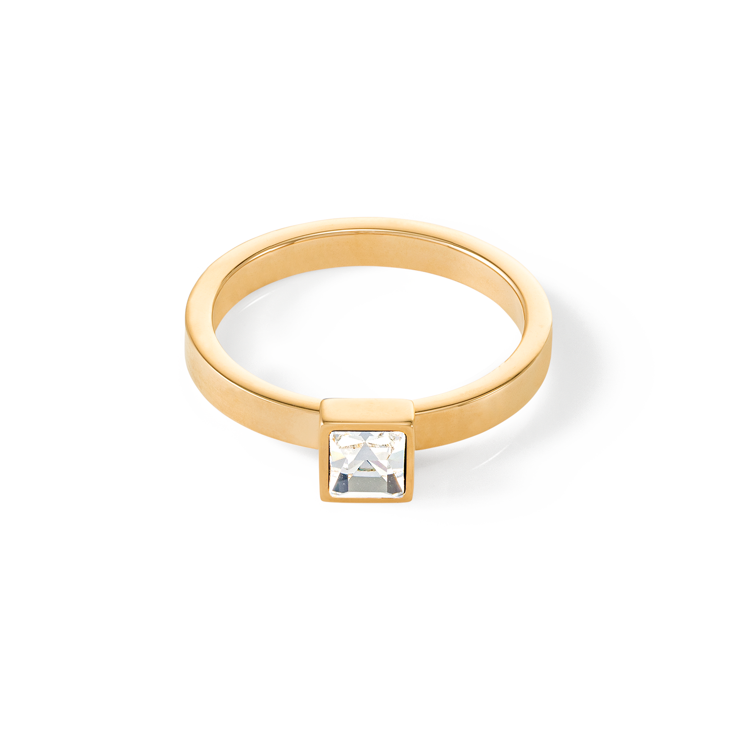 Brilliant Square small anello oro cristallo