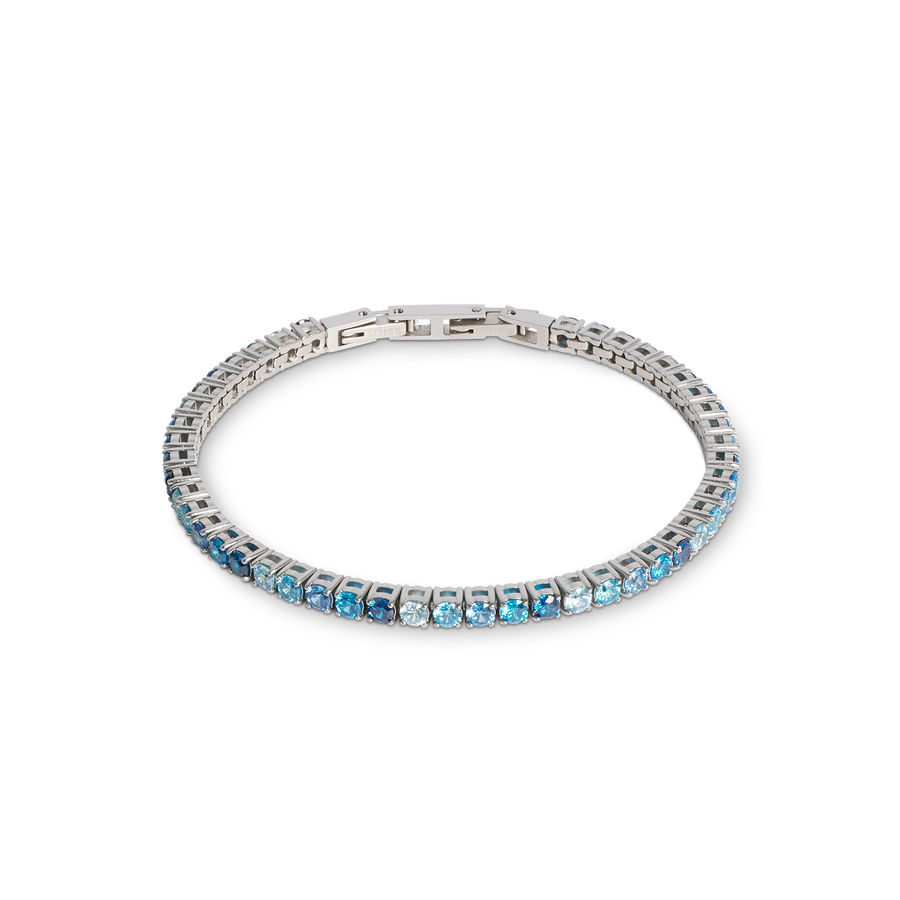 Bracciale tennis argento-blu