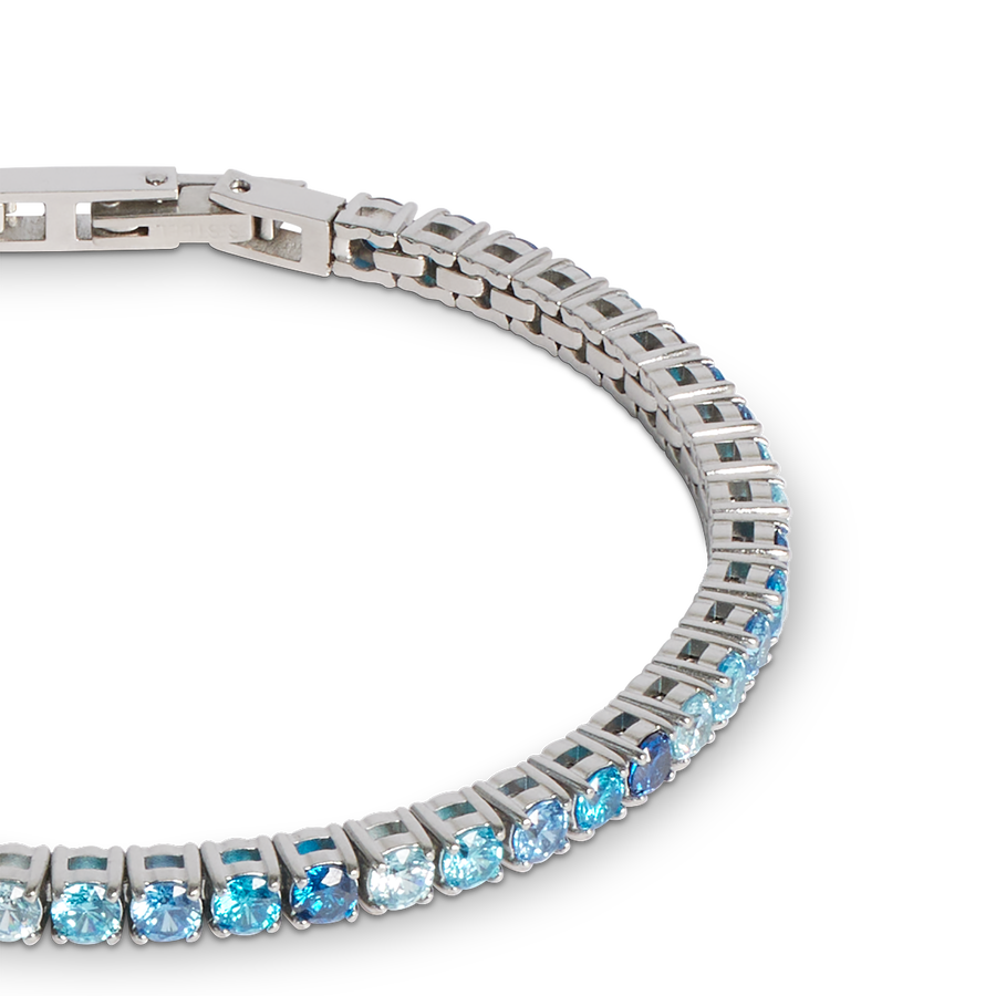 Bracciale tennis argento-blu