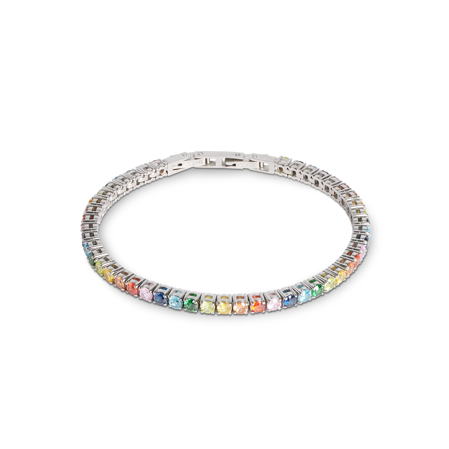 Bracciale tennis argento-multicolore