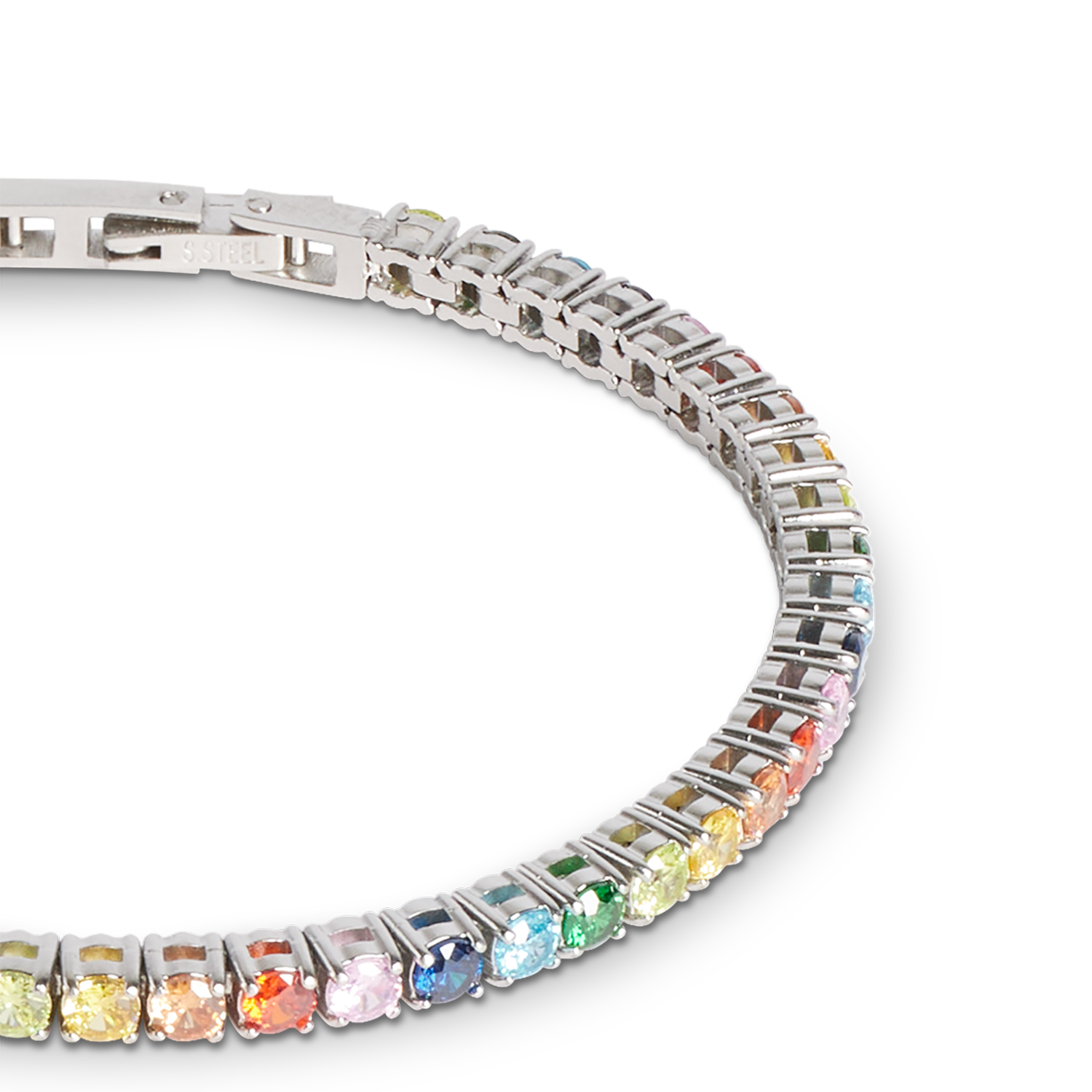 Bracciale tennis argento-multicolore