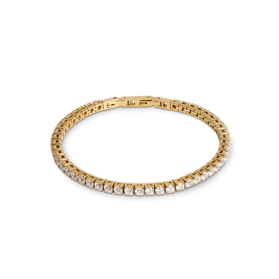 Bracciale tennis oro-cristallo