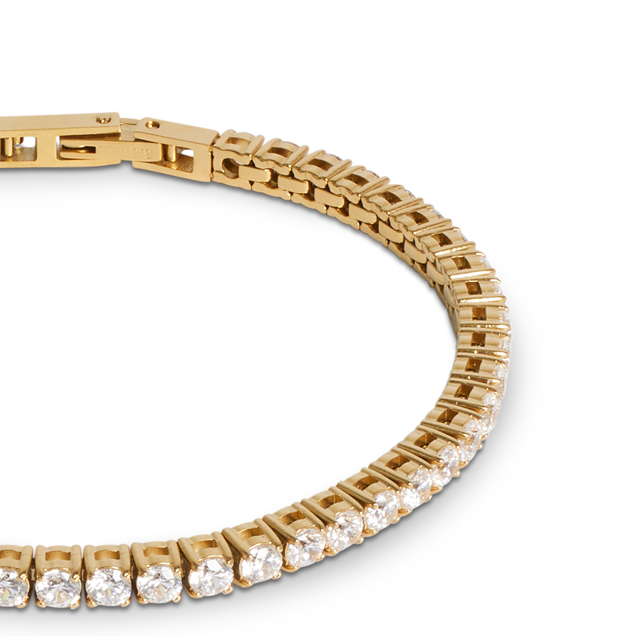 Bracciale tennis oro-cristallo