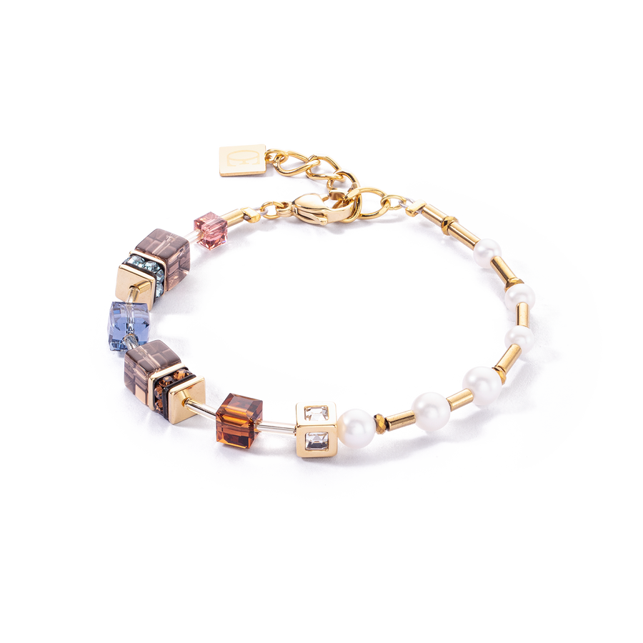 Bracciale GeoCUBE® Fusion Precious Pearl Mix oro-autunno