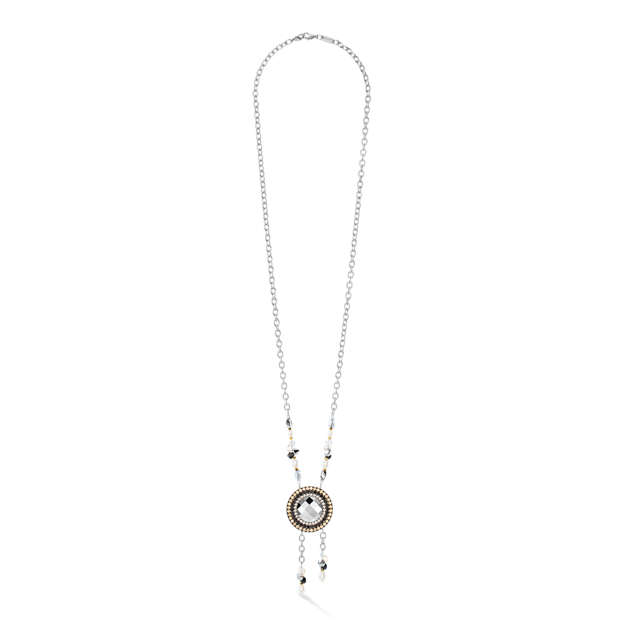 Collana Amuleto Boho Pearl nero-bianco