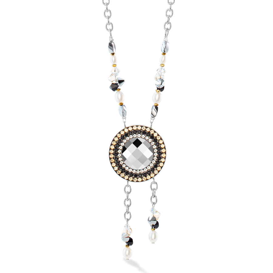 Collana Amuleto Boho Pearl nero-bianco