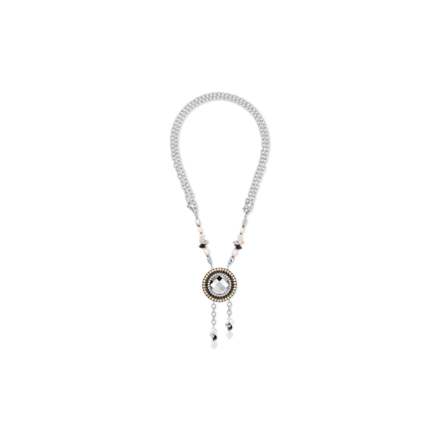 Collana Amuleto Boho Pearl nero-bianco