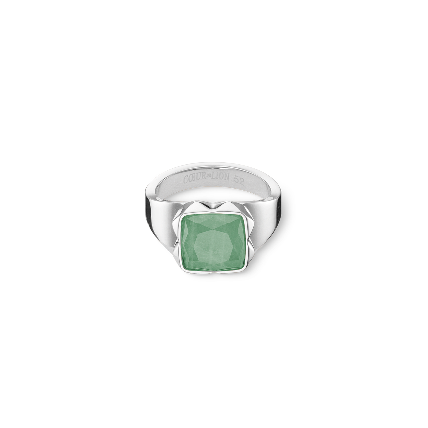 Anello Spikes Square Avventurina argento-verde