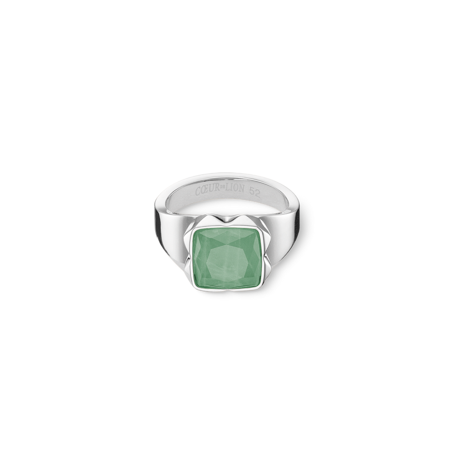 Anello Spikes Square Avventurina argento-verde