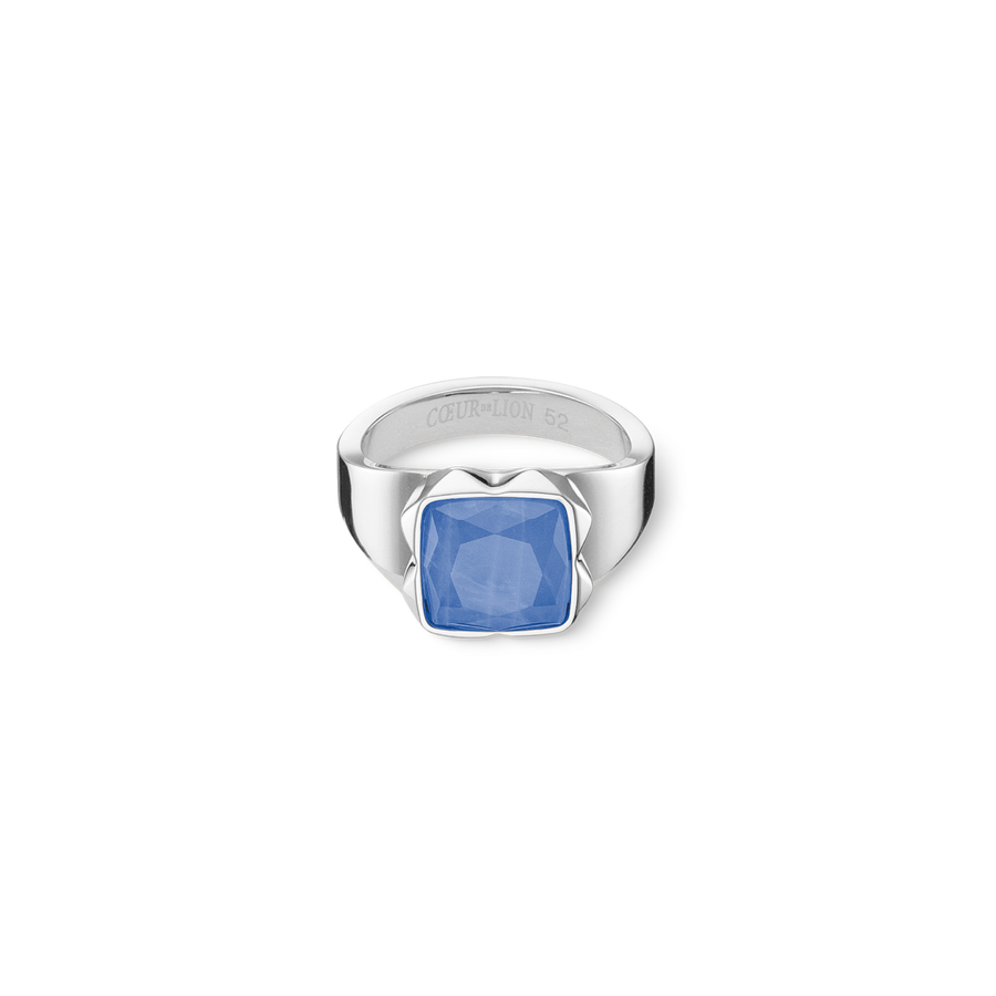 Anello Spikes Square Avventurina argento-blu