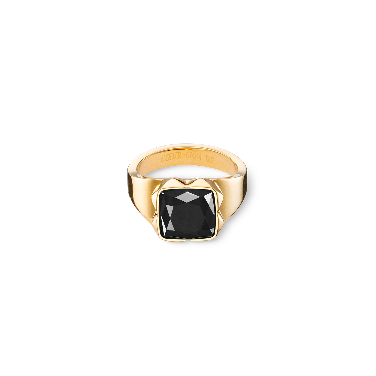 Anello Spikes Square Onyx oro-nero