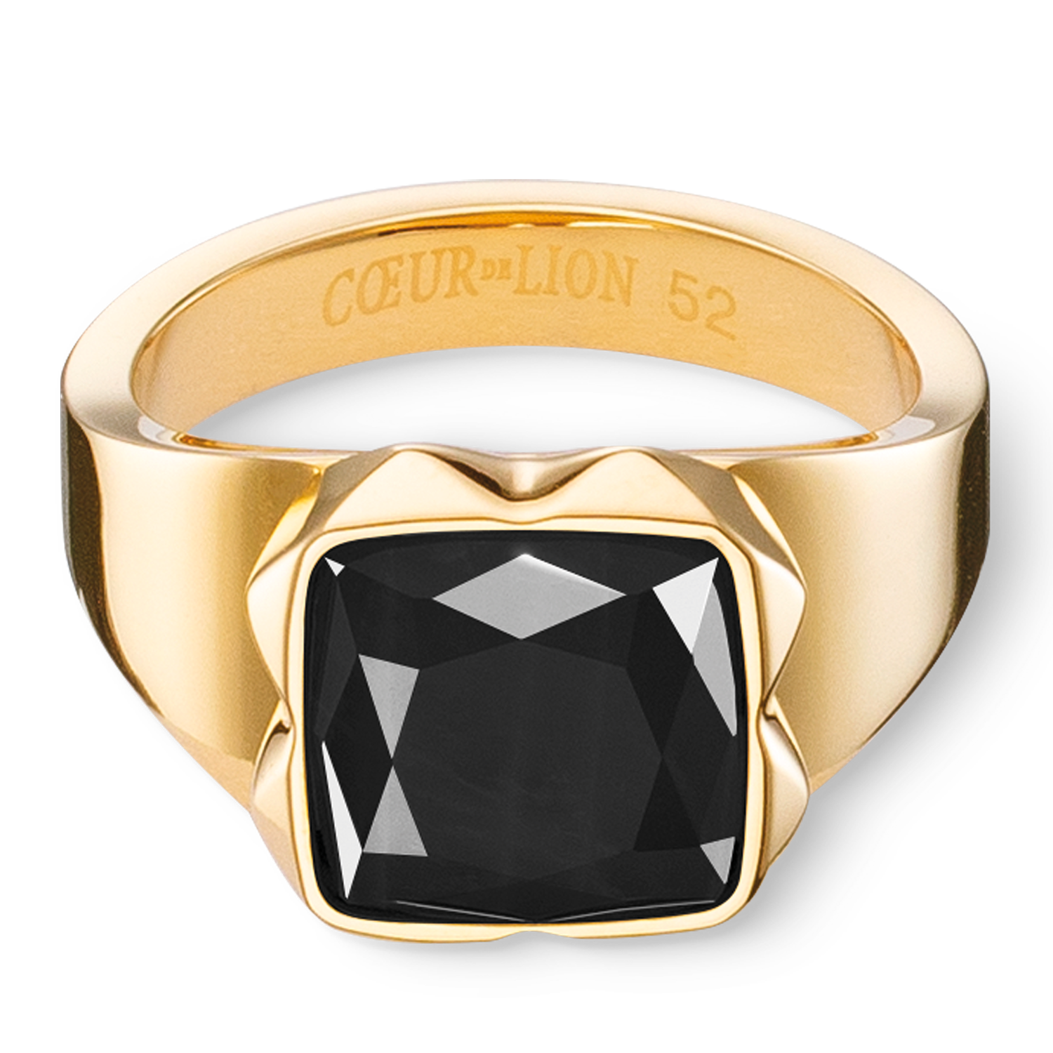 Anello Spikes Square Onyx oro-nero