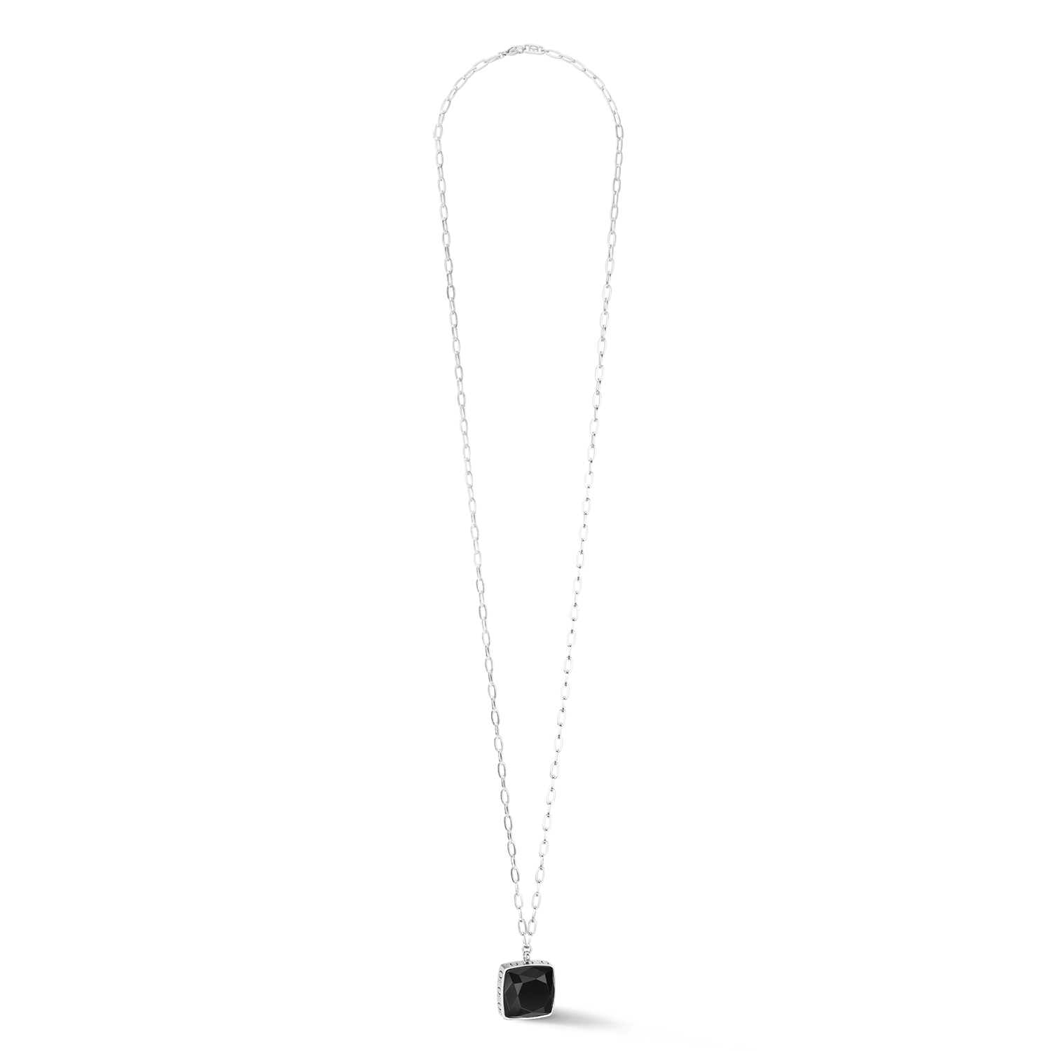 Collana OE Amulette Square Onyx argento-nero