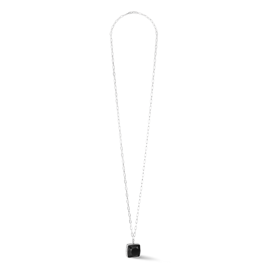 Collana OE Amulette Square Onyx argento-nero