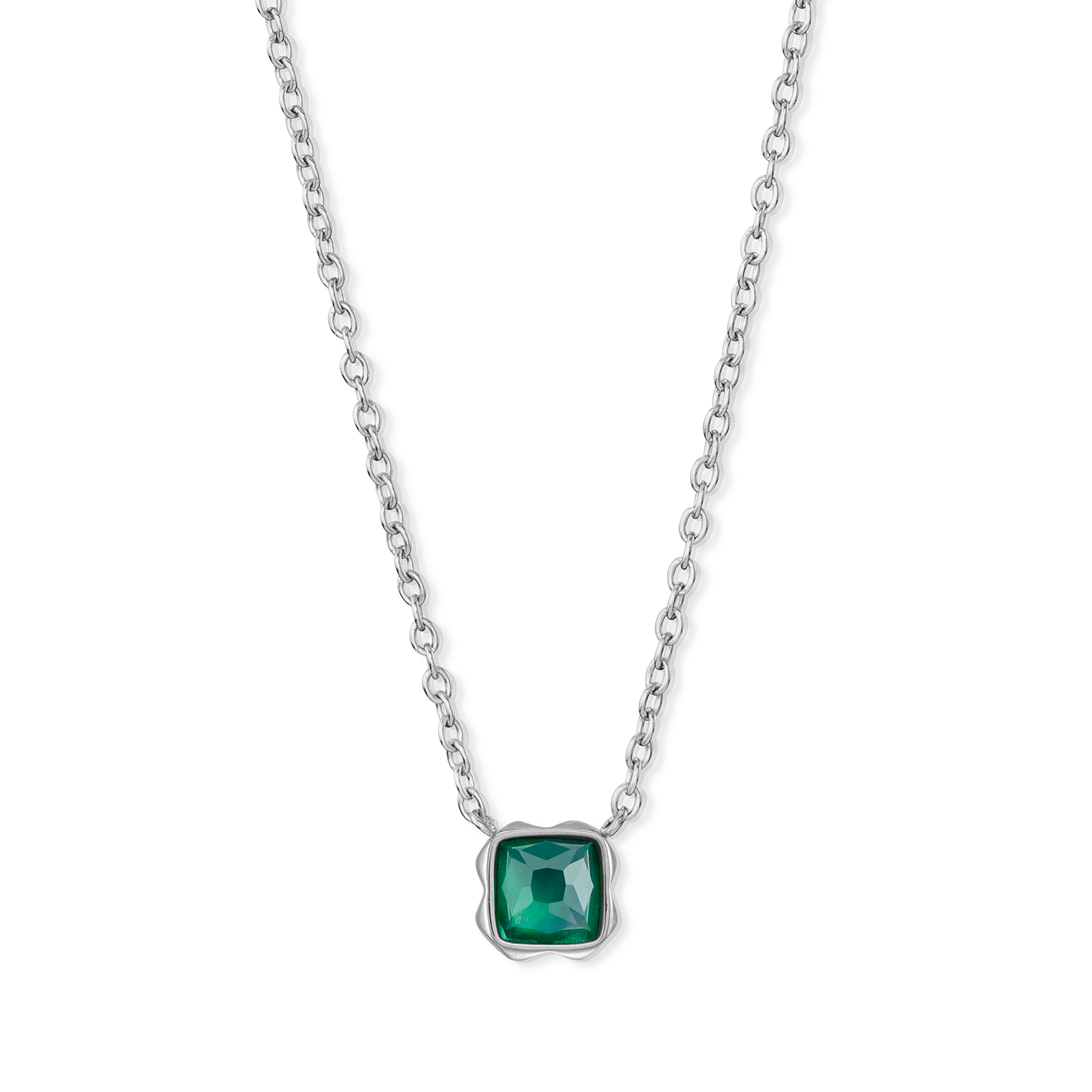 Pietra Di Nascita Maggio Collana Agata Verde Argento