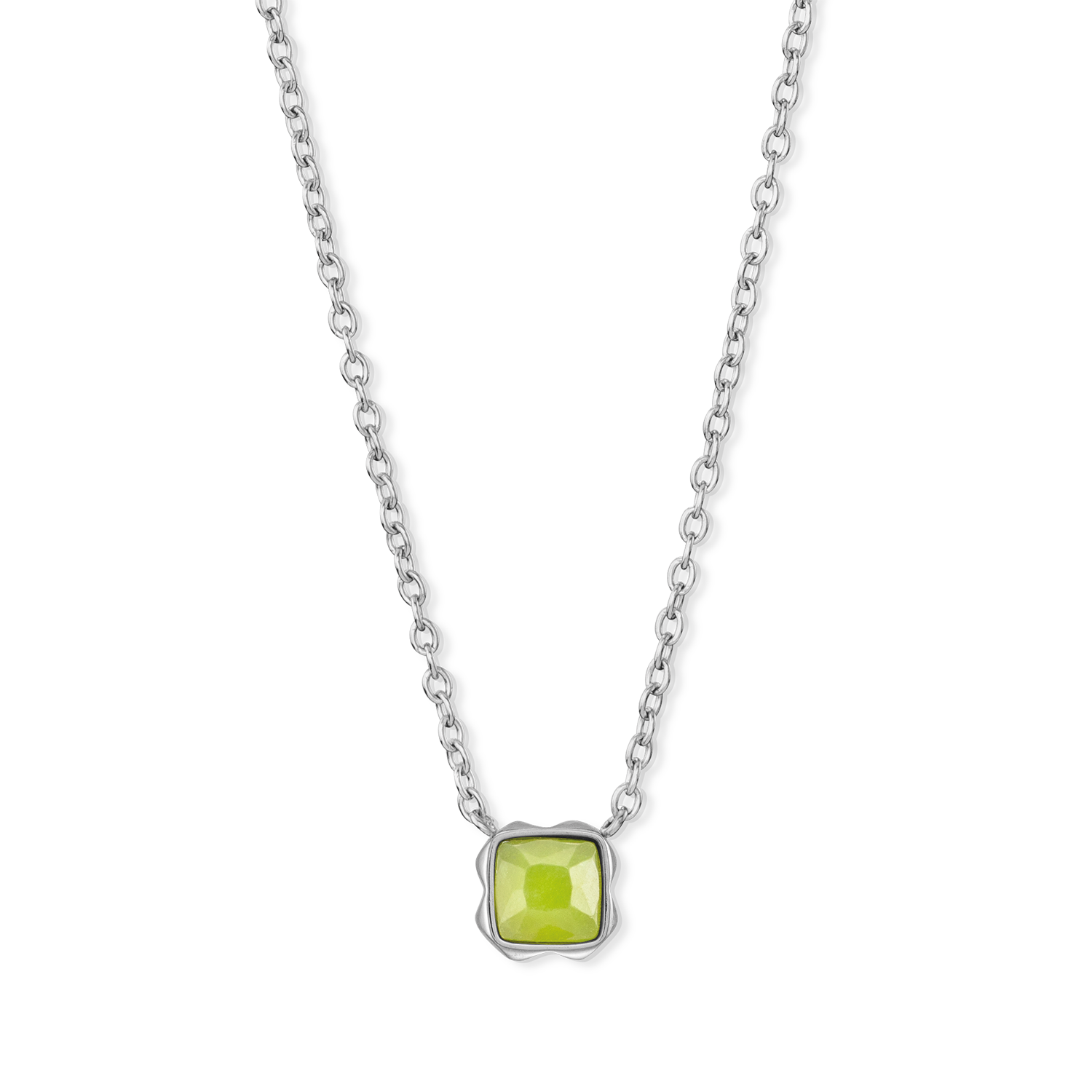 Pietra Di Nascita Agosto Collana Giada Verde Argento