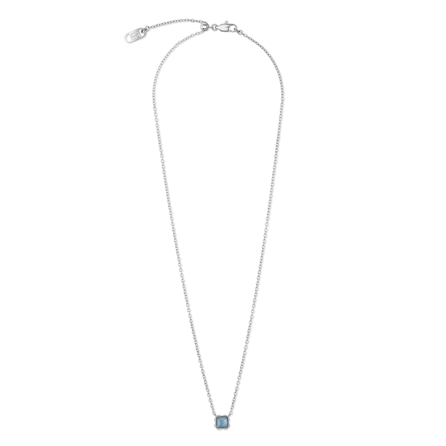 Pietra Di Nascita Marzo Collana Avventurina Blu Argento