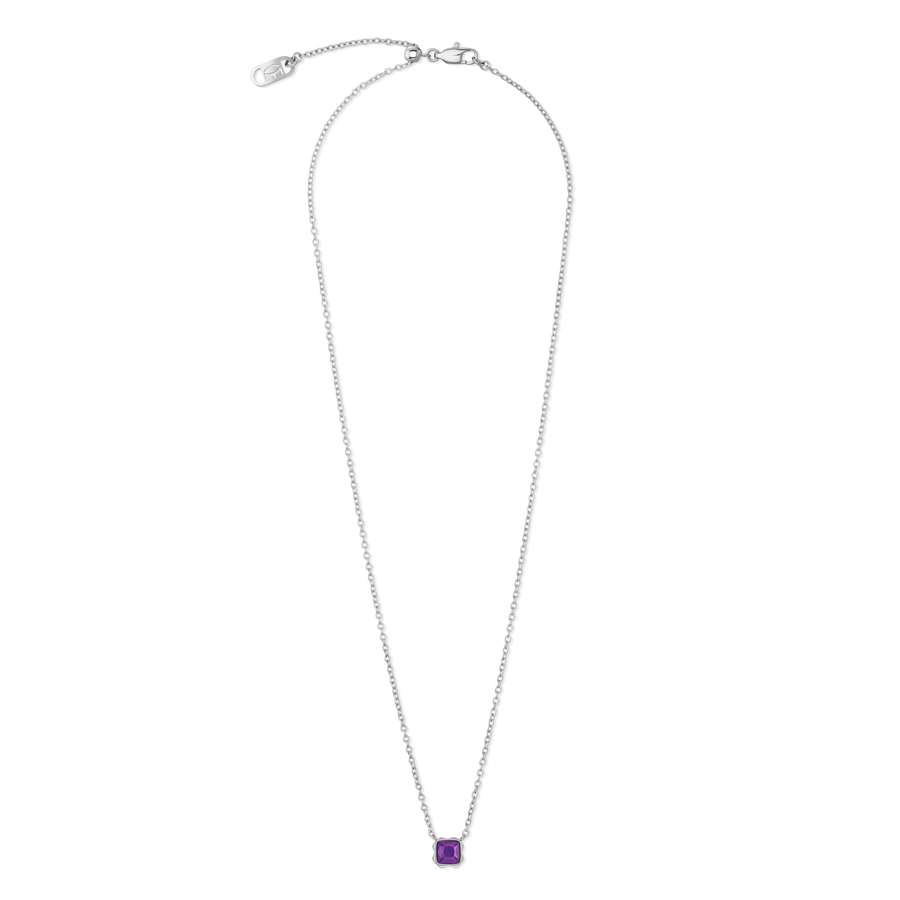 Pietra Di Nascita Febbraio Collana Sugilite Argento