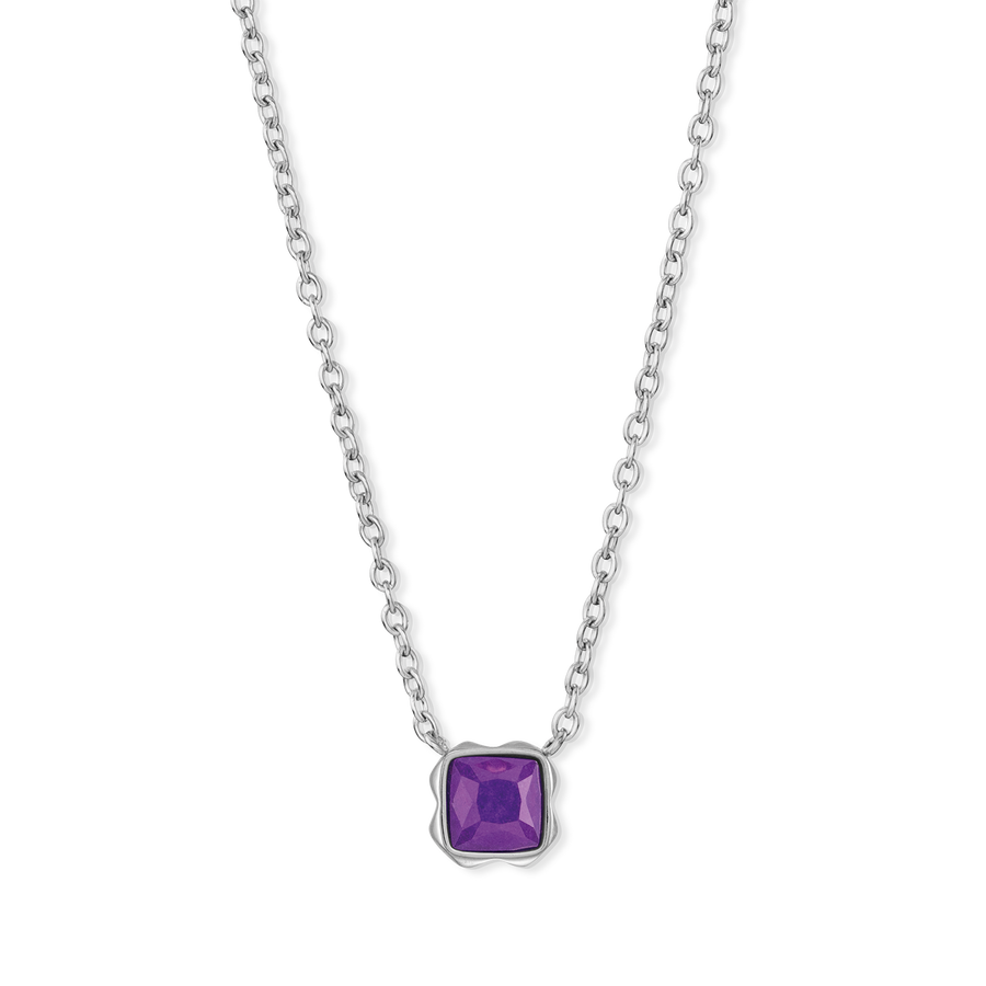 Pietra Di Nascita Febbraio Collana Sugilite Argento