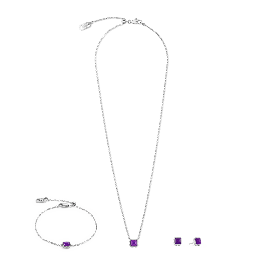 Pietra Di Nascita Febbraio Collana Sugilite Argento