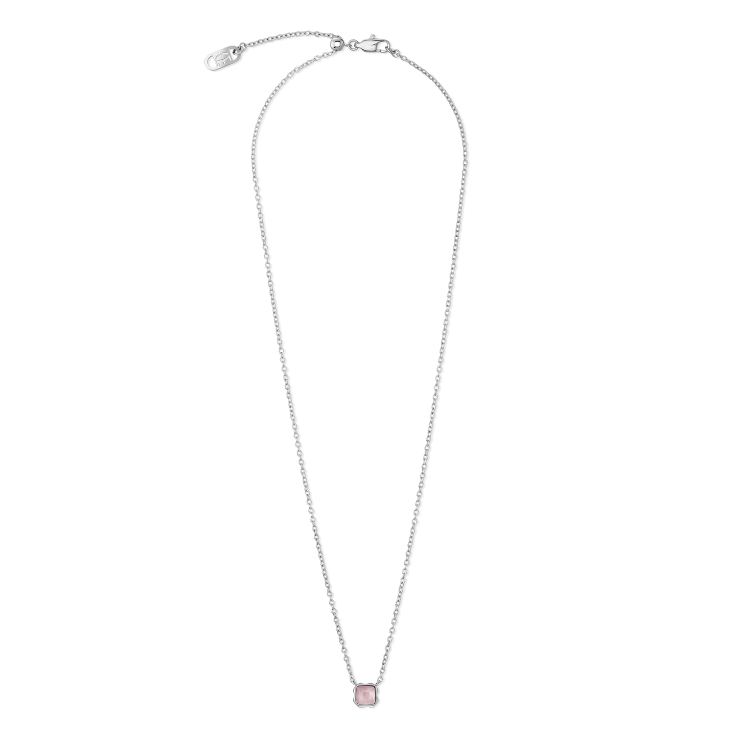 Pietra Di Nascita Ottobre Collana Quarzo Rosa Argento