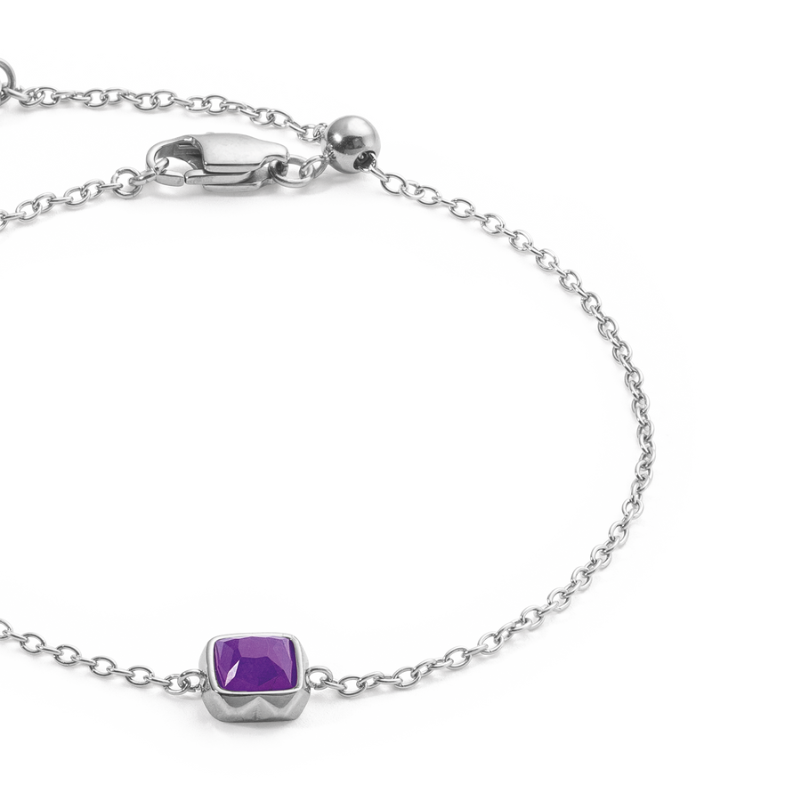 Pietra Di Nascita Febbraio Bracciale Sugilite Argento