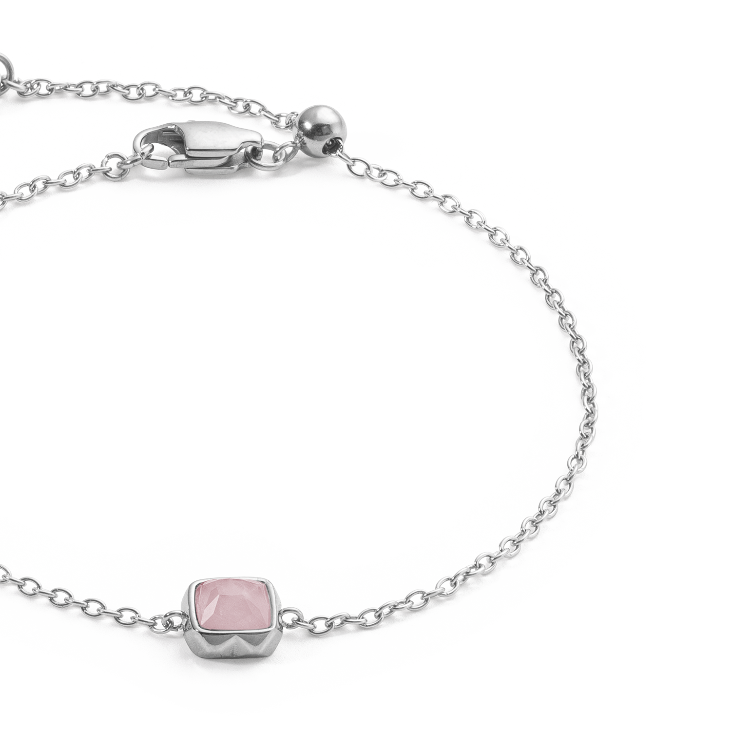 Pietra Di Nascita Ottobre Bracciale Quarzo Rosa Argento