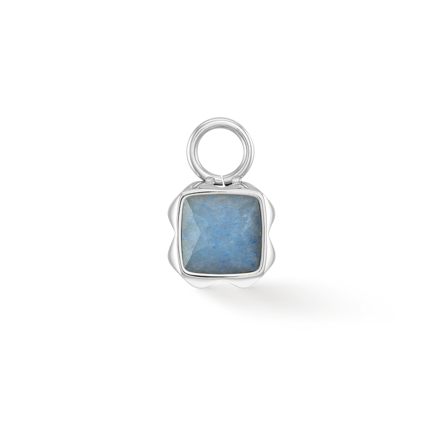 Pietra Di Nascita Marzo Charm Avventurina Blu Argento