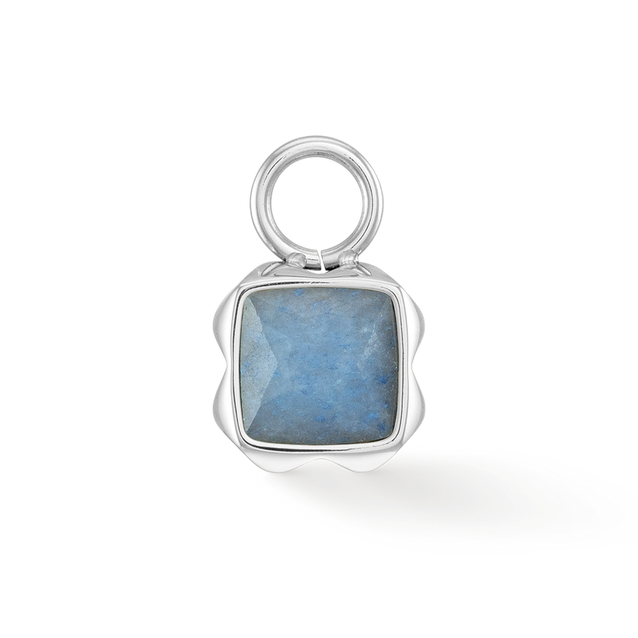 Pietra Di Nascita Marzo Charm Avventurina Blu Argento