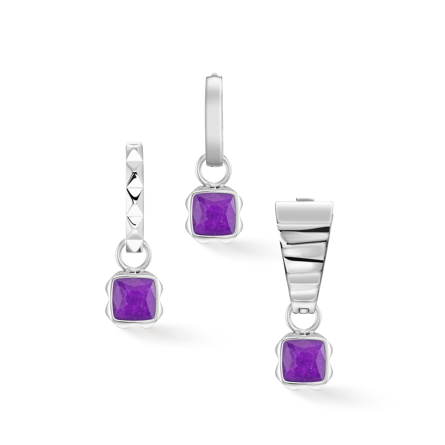 Pietra Di Nascita Febbraio Charm Sugilite Argento