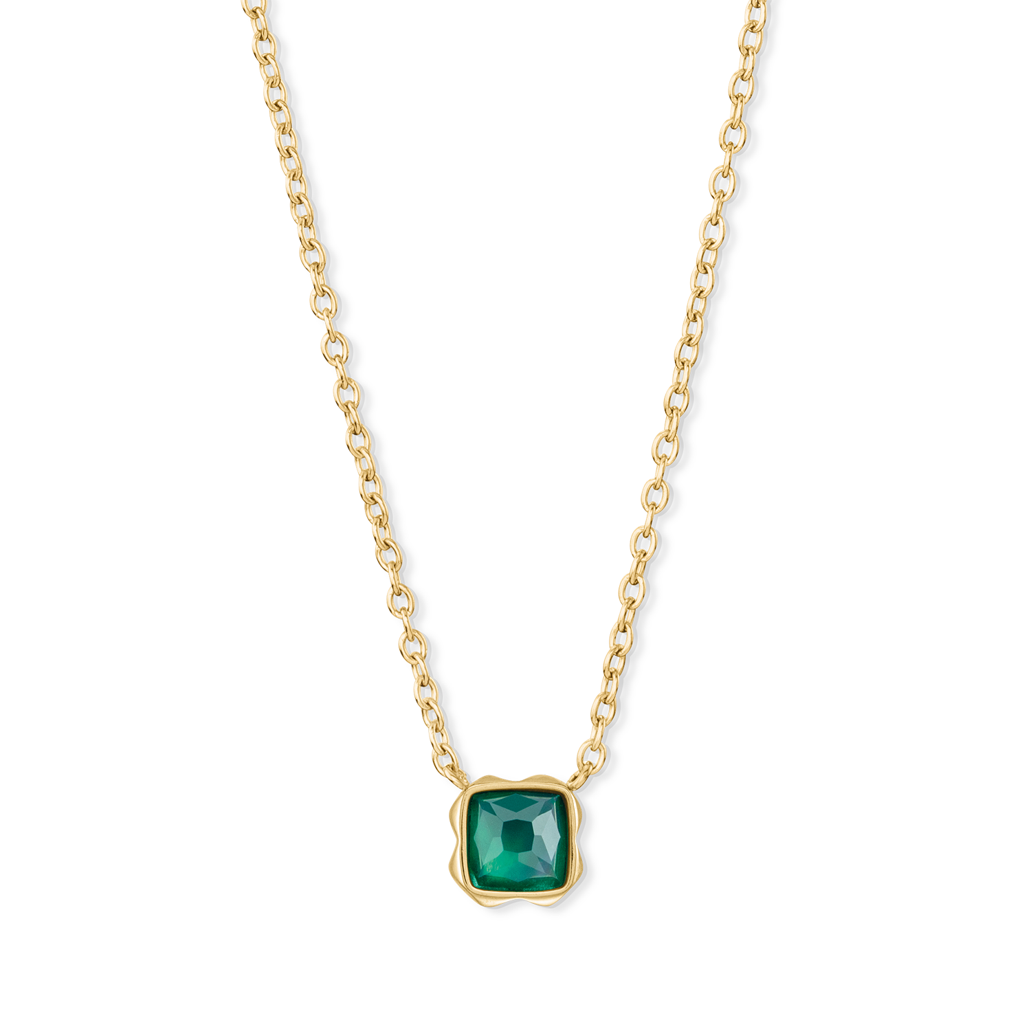 Pietra Di Nascita Maggio Collana Agata Verde Oro