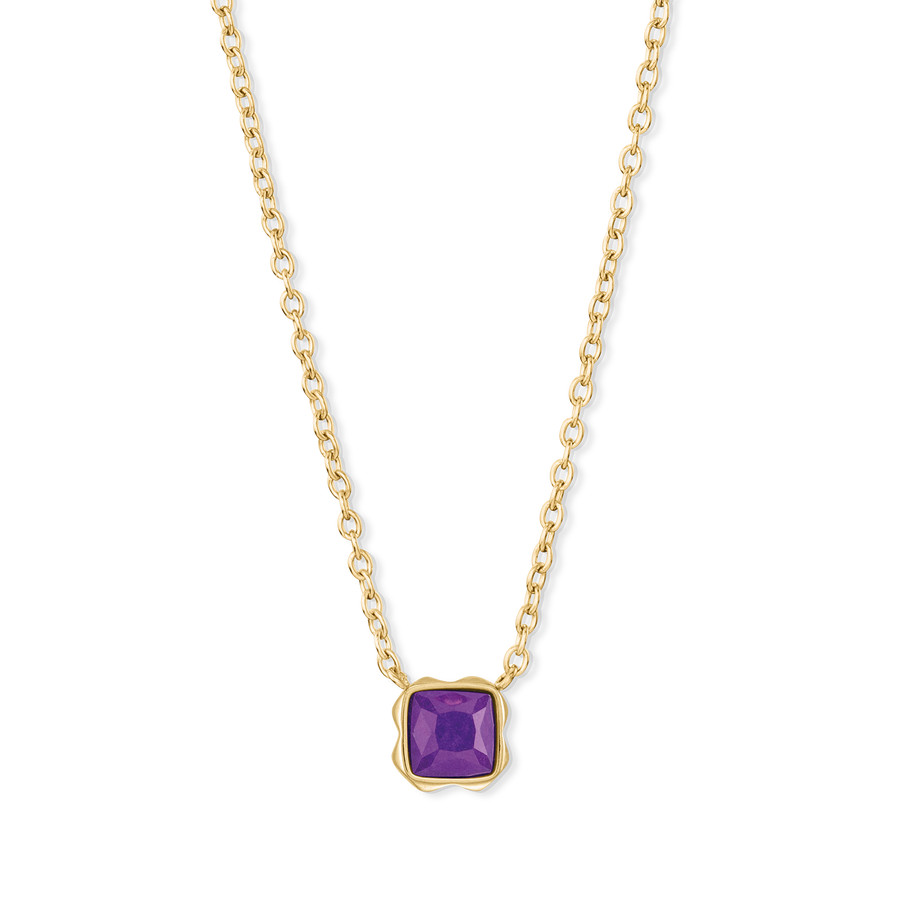 Pietra Di Nascita Febbraio Collana Sugilite Oro