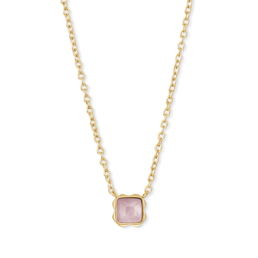 Pietra Di Nascita Ottobre Collana Quarzo Rosa Oro