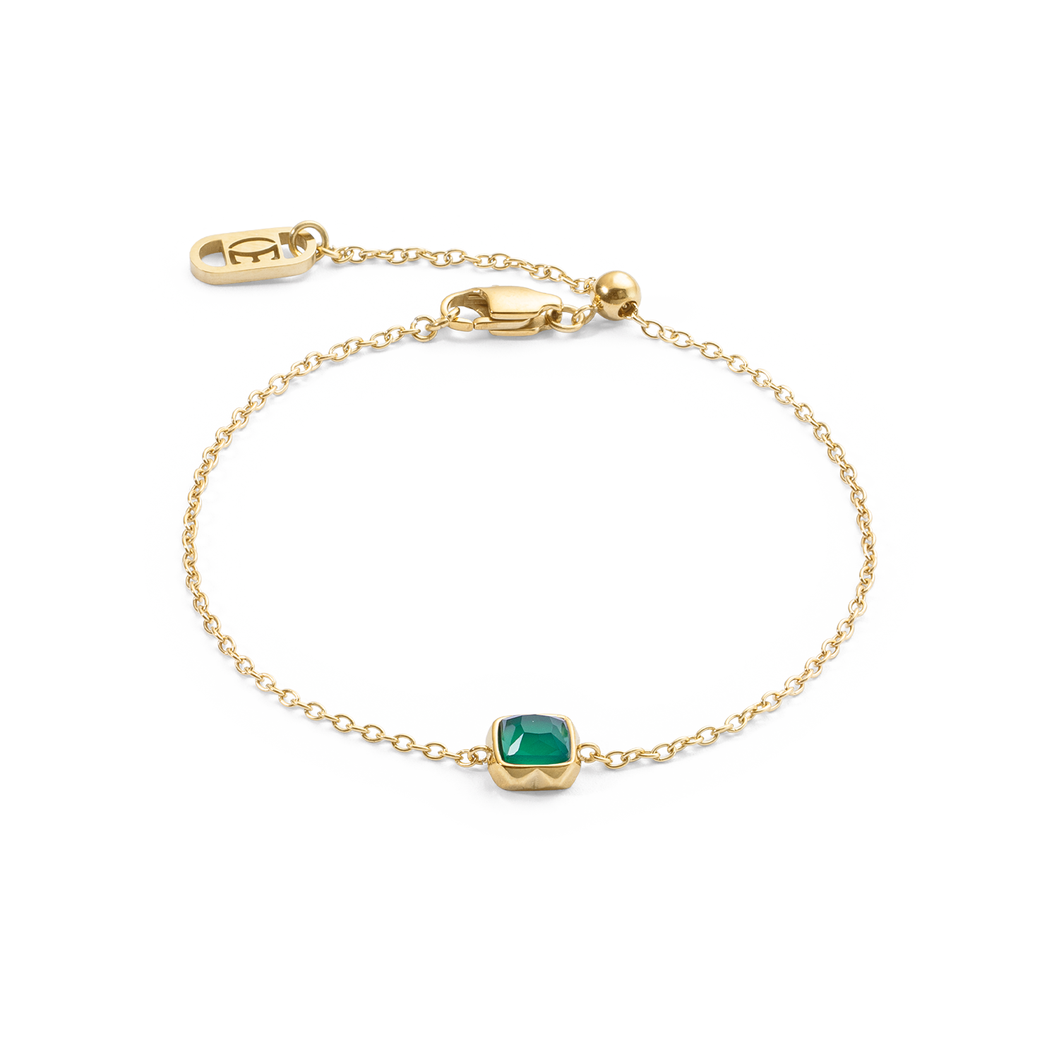 Pietra Di Nascita Maggio Bracciale Agata Verde Oro