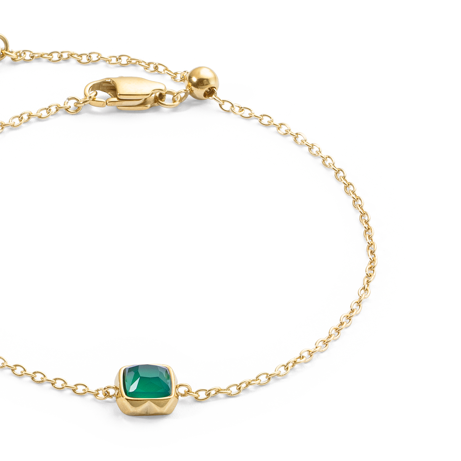 Pietra Di Nascita Maggio Bracciale Agata Verde Oro