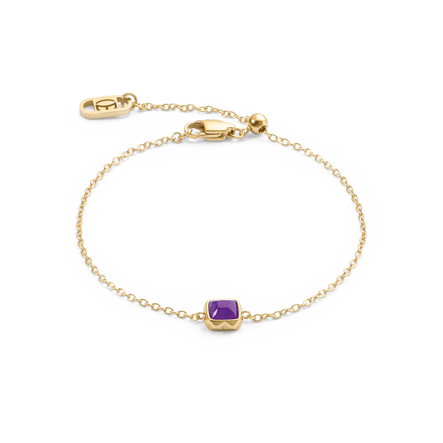 Pietra Di Nascita Febbraio Bracciale Sugilite Oro