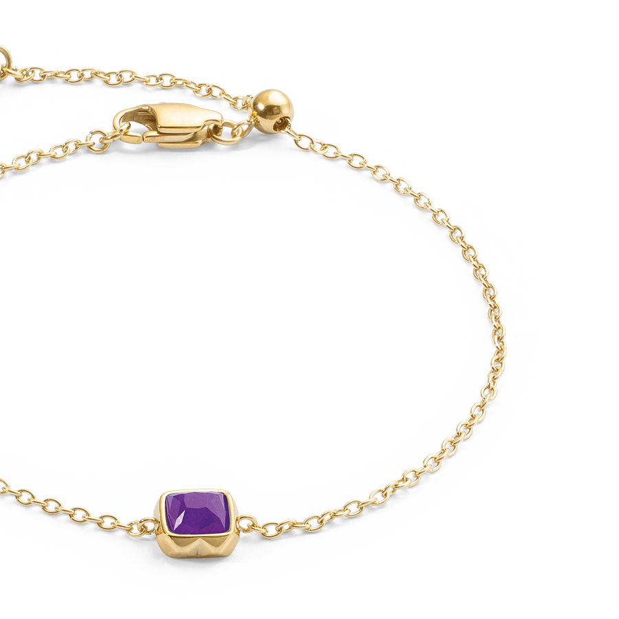 Pietra Di Nascita Febbraio Bracciale Sugilite Oro