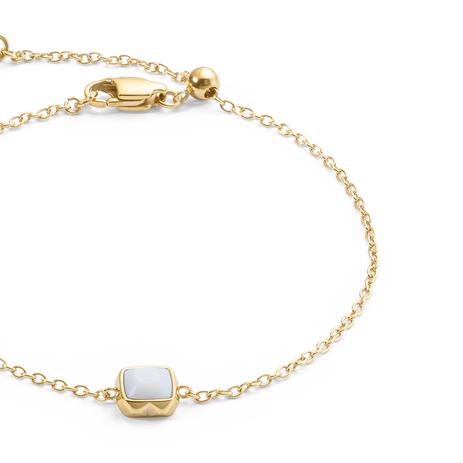 Pietra Di Nascita Aprile Bracciale Quarzo Bianco Oro