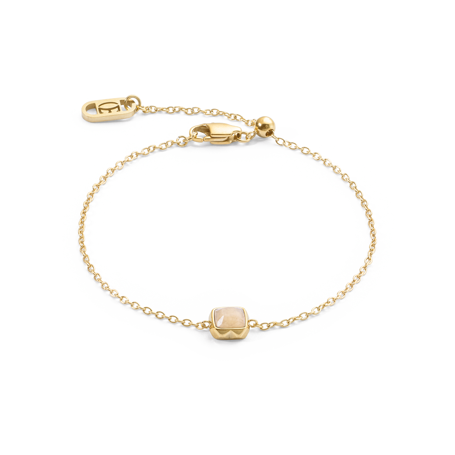 Pietra Di Nascita giugno Bracciale Jade Crema Oro