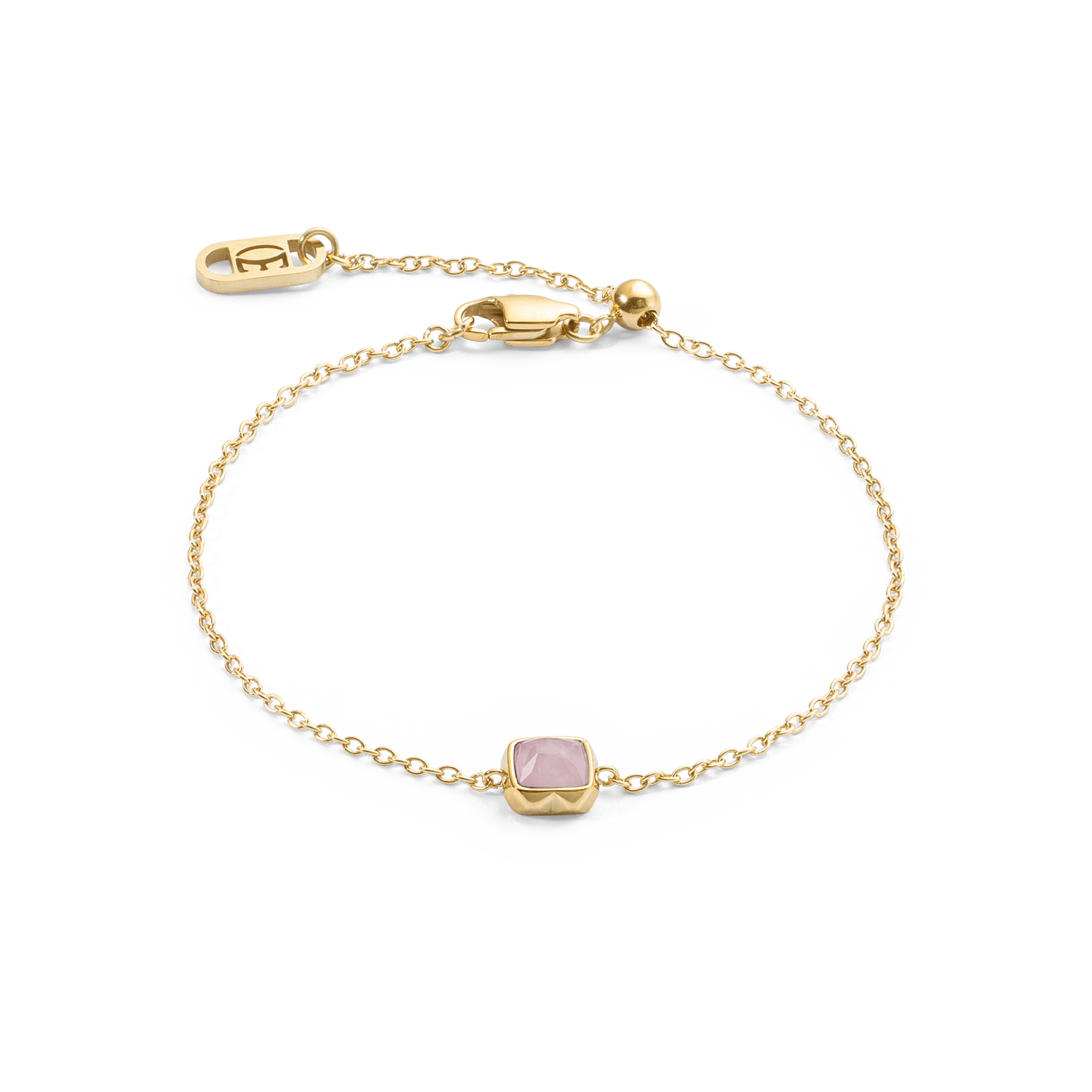 Pietra Di Nascita Ottobre Bracciale Quarzo Rosa Oro