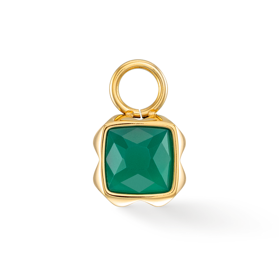 Pietra Di Nascita Maggio Charm Agata Verde Oro