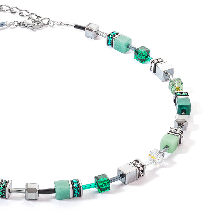 Collana GeoCUBE® Iconic argento-verde