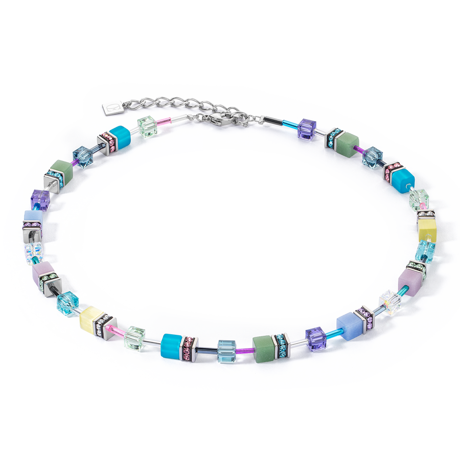 Collana GeoCUBE® Iconic argento-ghiaccio pastello