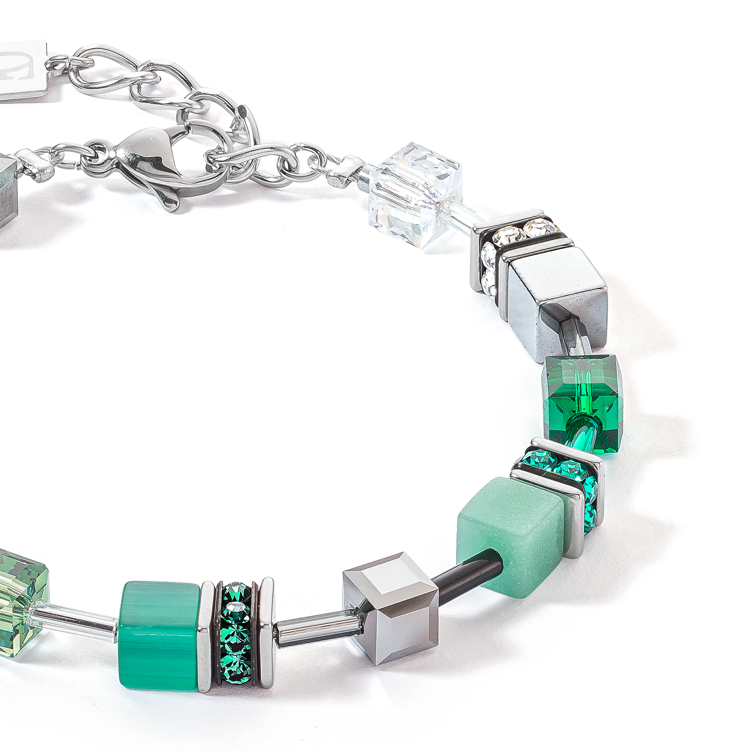 Bracciale GeoCUBE® Iconic argento-verde